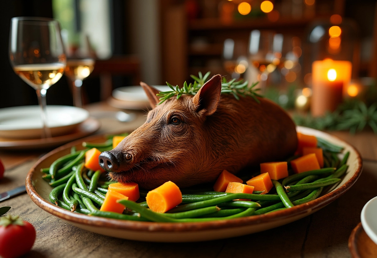 sanglier légumes